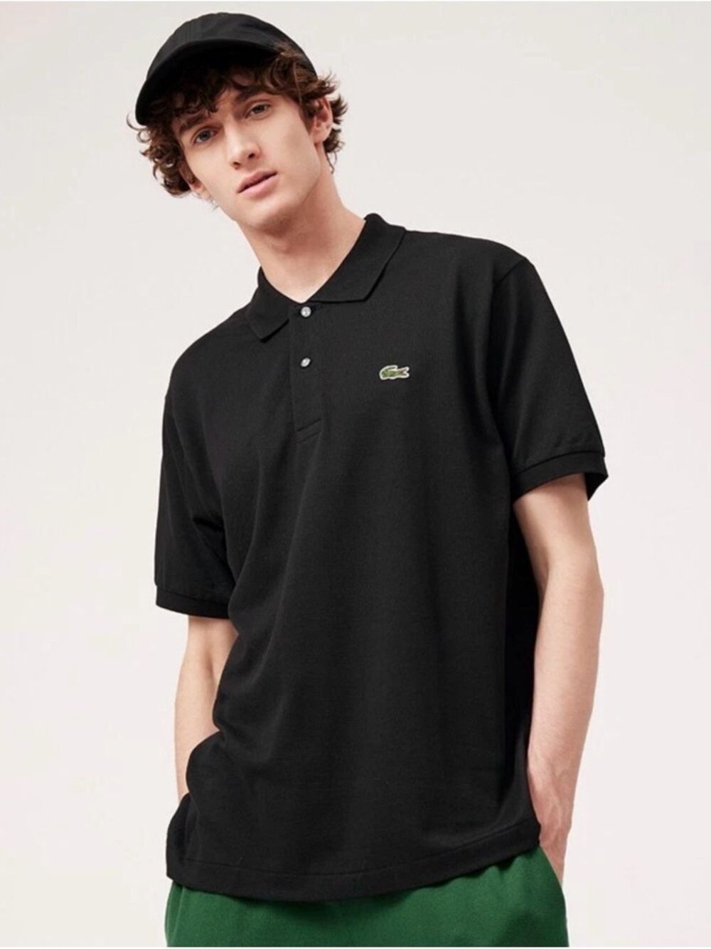 Lacoste Men's Classic Fit Mesh Polo Shirt Size 5/L Black Golf Causal
